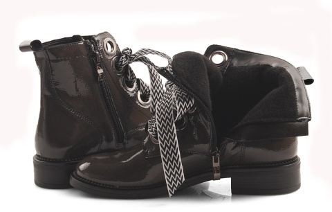 Contes 518 lakierowane popielate trzewiki Contes 518 lakierowane popielate trzewiki