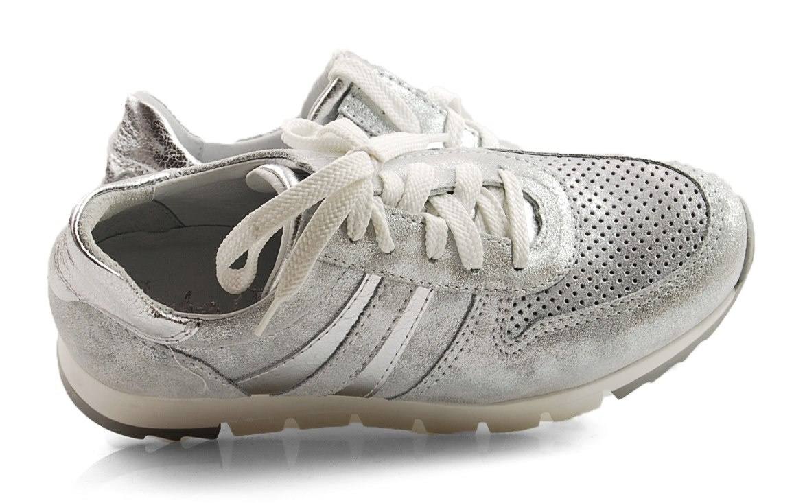 Contes 521 skórzane srebrne sneakersy