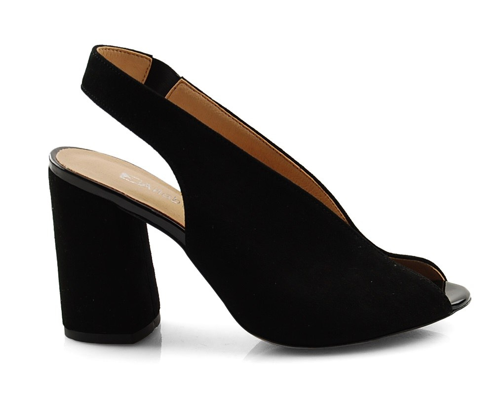 Anabelle 1448 czarne skórzane sandały
