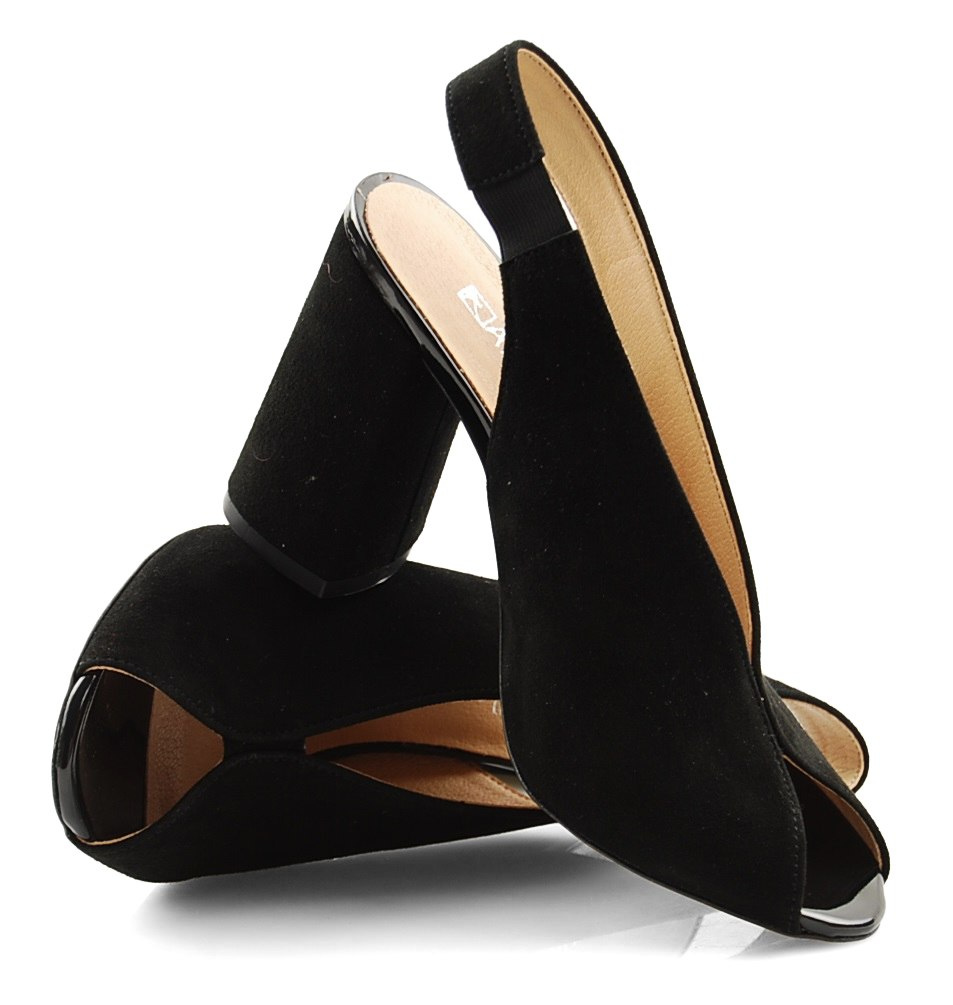 Anabelle 1448 czarne skórzane sandały