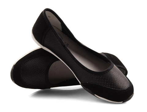 Filippo DP142 czarne skórzane baleriny