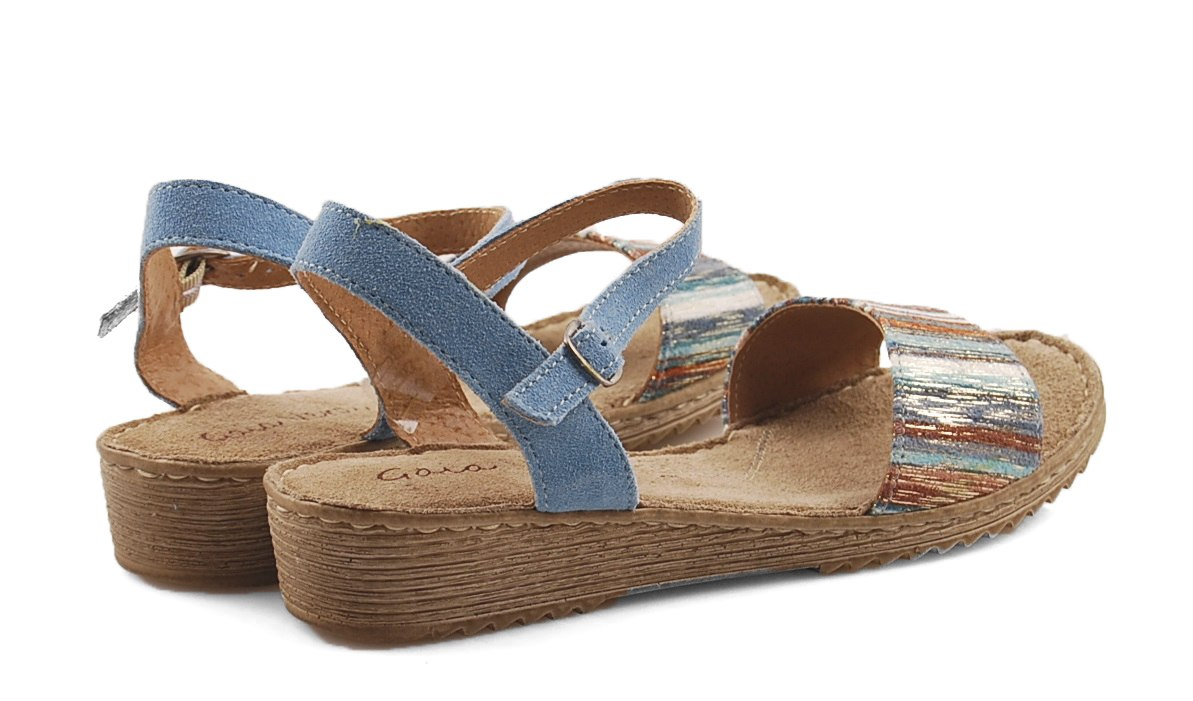 Gaia Verdi GV 20 BOL skórzane niebieskie sandały