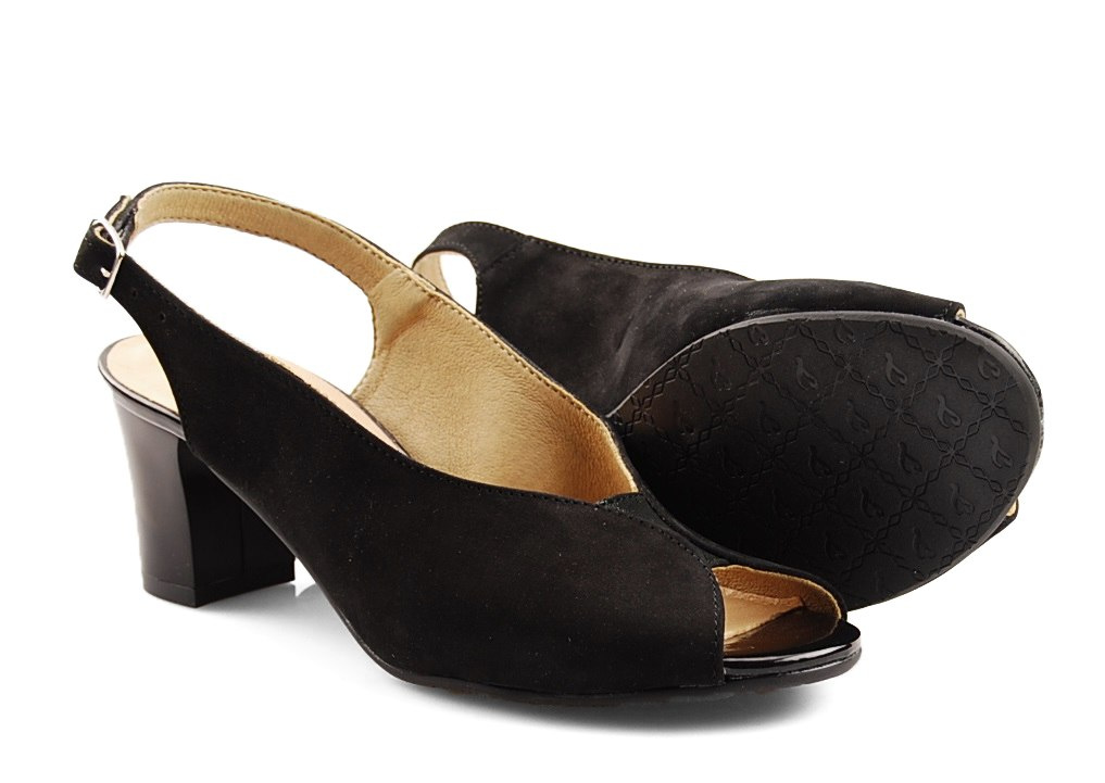 Jaromin 5118 czarne skórzane sandały