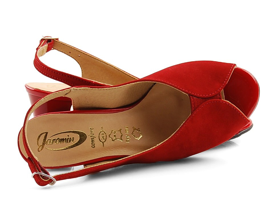 Jaromin 5118 czerwone skórzane sandały