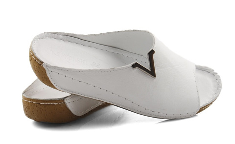 T.Sokolski BK L22-301 białe skórzane klapki T.Sokolski BK L22-301 białe skórzane klapki