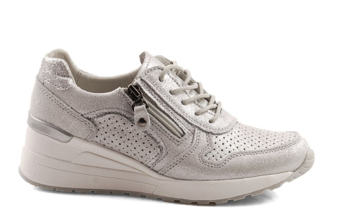 Filippo DP1423 srebrne skórzane sneakersy Filippo DP1423 srebrne skórzane sneakersy