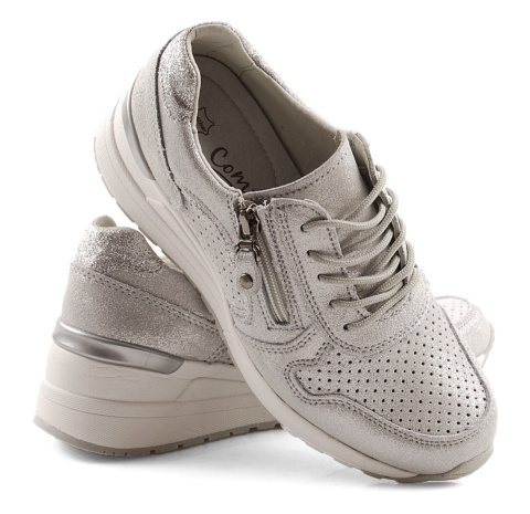 Filippo DP1423 srebrne skórzane sneakersy Filippo DP1423 srebrne skórzane sneakersy