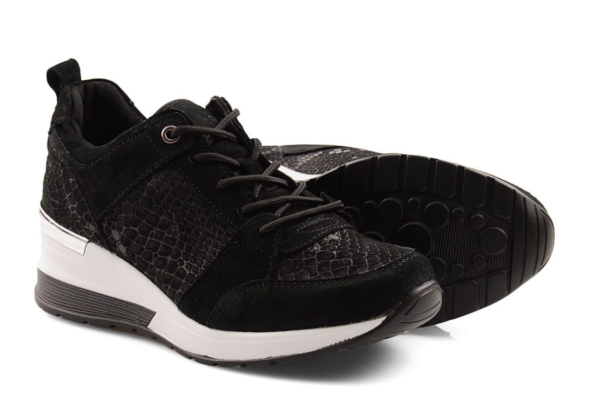 Filippo DP1505 czarne skórzane sneakersy
