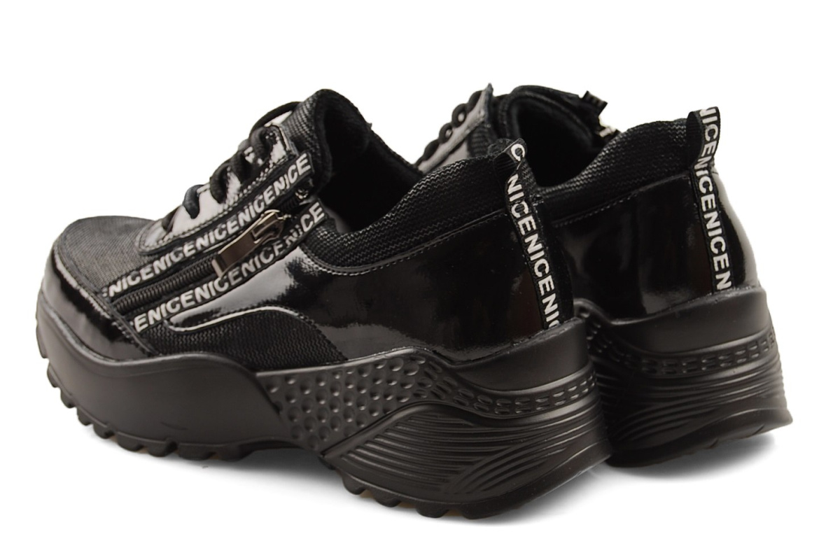 T.Sokolski J20-132 czarne skórzane sneakersy