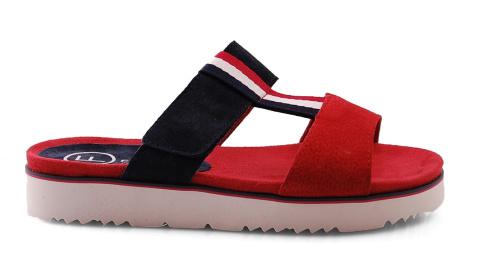 Filippo DK2170 czerwono-granatowe skórzane klapki Filippo DK2170 czerwono-granatowe skórzane klapki