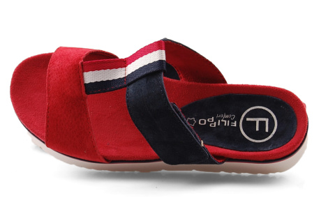 Filippo DK2170 czerwono-granatowe skórzane klapki Filippo DK2170 czerwono-granatowe skórzane klapki