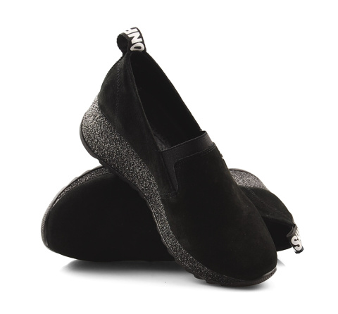 Filippo DP1500/21 czarne skórzane półbuty z napisami Filippo DP1500/21 czarne skórzane półbuty z napisami