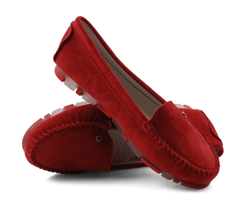 Filippo DP2037 czerwone skórzane mokasyny