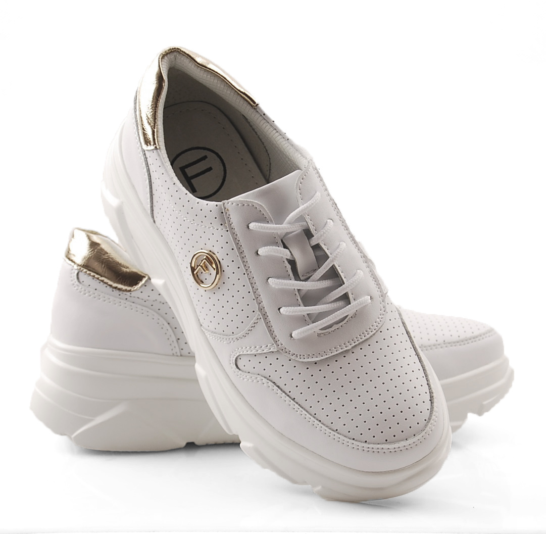 Filippo DP2138 białe skórzane sneakersy