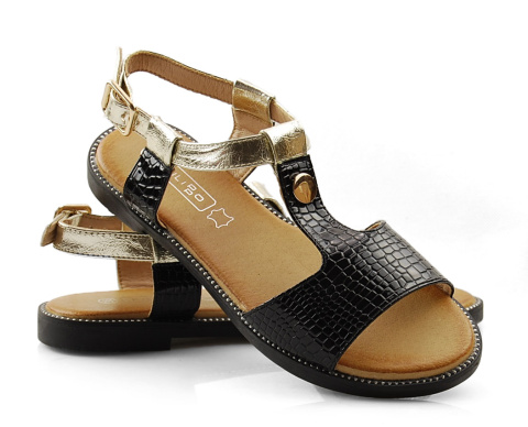 Filippo DS2099 czarno-złote sandały Filippo DS2099 czarno-złote sandały