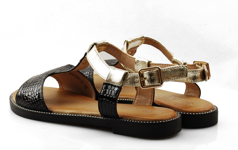 Filippo DS2099 czarno-złote sandały Filippo DS2099 czarno-złote sandały