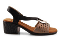 Filippo DS2308 skórzane czarno-złote sandały