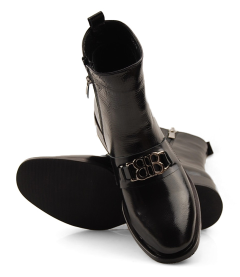 Boccato 526.4006 czarne skórzane botki Boccato 526.4006 czarne skórzane botki