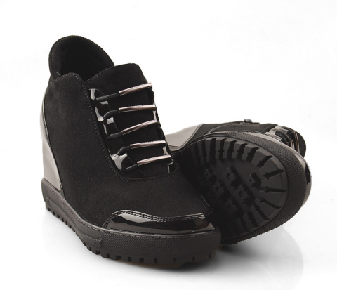 Filippo DBT1010/21 czarne sneakersy z ukrytą koturną Filippo DBT1010/21 czarne sneakersy z ukrytą koturną