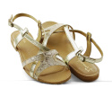 Maciejka 05186 złote skórzane sandały