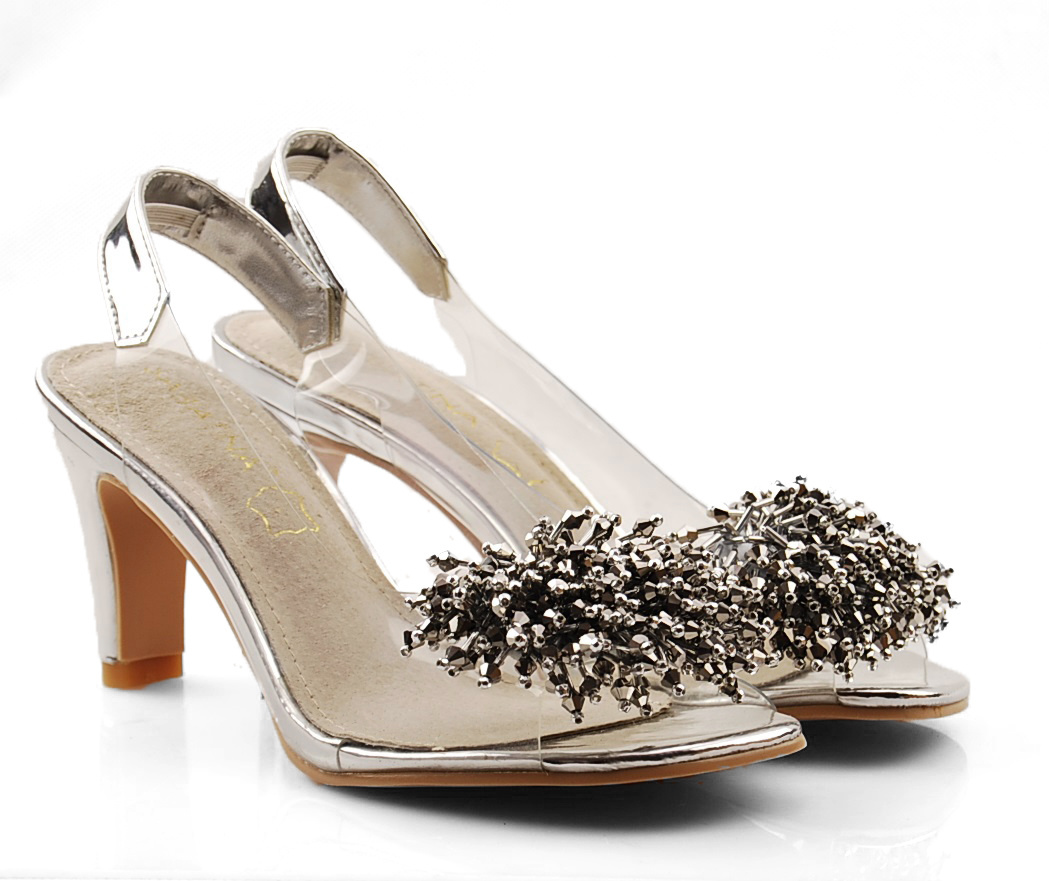 Sabatina 1014-A srebrne transparentne sandały