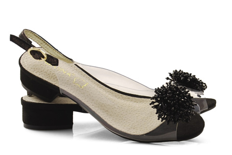 Sabatina 380-16 czarne transparentne sandały