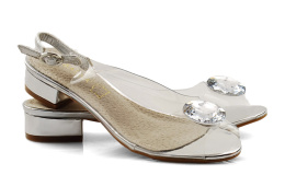 Sabatina 380-A srebrne transparentne sandały