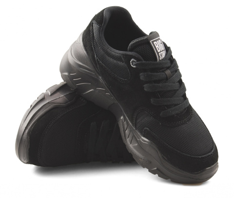 Big Star JJ274A113 czarne półbuty na platformie