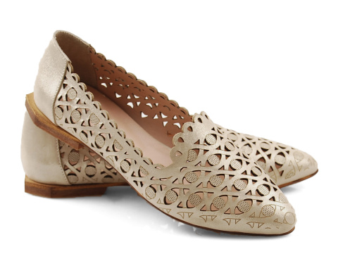 Boccato 230.125 złote skórzane baleriny Boccato 230.125 złote skórzane baleriny