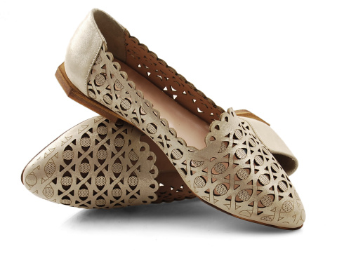 Boccato 230.125 złote skórzane baleriny Boccato 230.125 złote skórzane baleriny