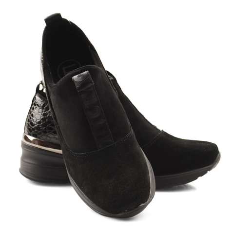 Filippo DP1689 czarne skórzane pólbuty slip on Filippo DP1689 czarne skórzane pólbuty slip on