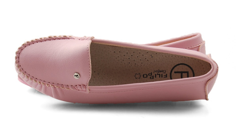Filippo DP2037 różowe skórzane mokasyny