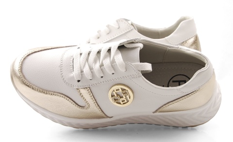 Filippo DP3547 biało-złote skórzane półbuty Filippo DP3547 biało-złote skórzane półbuty