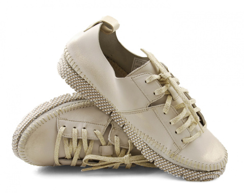 Maciejka 05054 złote skórzane półbuty