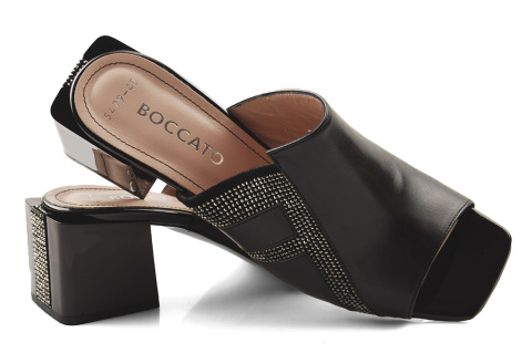 Boccato 617.5479 czarne skórzane klapki Boccato 617.5479 czarne skórzane klapki