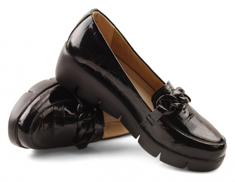 Filippo DP4128 czarne skórzane półbuty Filippo DP4128 czarne skórzane półbuty