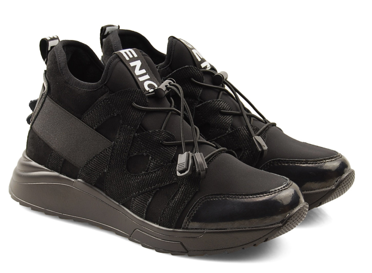 Filippo DP4168 czarne skórzane sneakersy