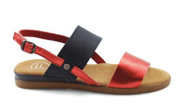 Filippo DS3601 czerwono-granatowe skórzane sandały