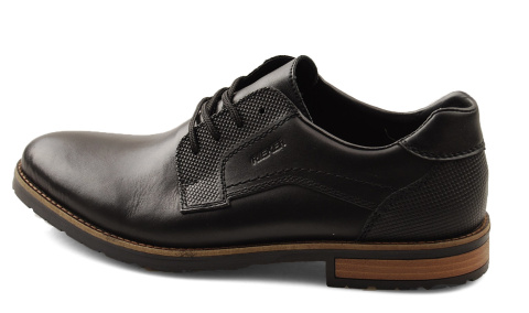 Rieker 14603 czarne skórzane półbuty Rieker 14603 czarne skórzane półbuty