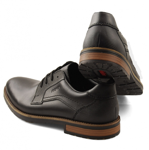 Rieker 14603 czarne skórzane półbuty Rieker 14603 czarne skórzane półbuty