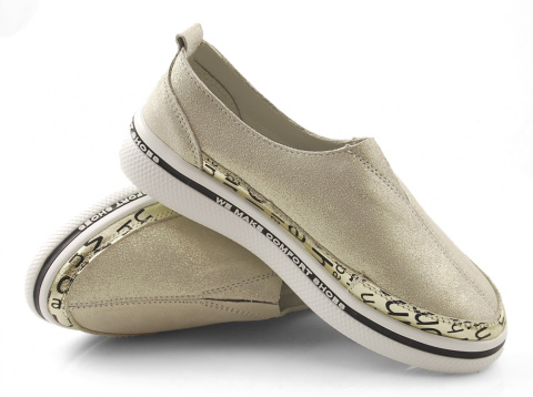 T.Sokolski W22-114 złote skórzane półbuty