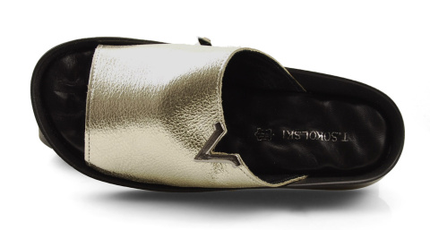 T.Sokolski L22-313 złote skórzane klapki T.Sokolski L22-313 złote skórzane klapki