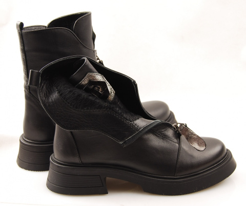 Boccato 271.610 czarne skórzane botki Boccato 271.610 czarne skórzane botki