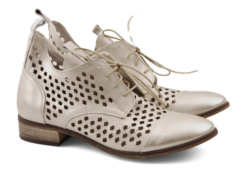 Dwunasty Shoes 801 złote skórzane botki Dwunasty Shoes 801 złote skórzane botki