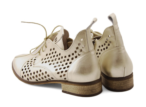Dwunasty Shoes 801 złote skórzane botki Dwunasty Shoes 801 złote skórzane botki
