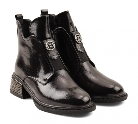 Filippo DBT3105 czarne lakierowane botki Filippo DBT3105 czarne lakierowane botki