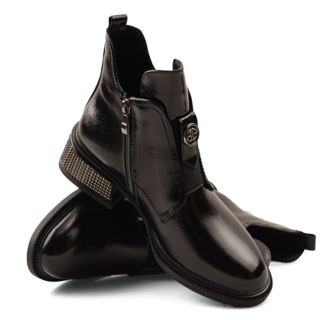 Filippo DBT3105 czarne lakierowane botki Filippo DBT3105 czarne lakierowane botki