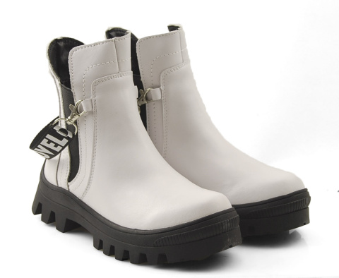 Filippo DBT3927 białe skórzane botki Filippo DBT3927 białe skórzane botki