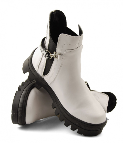 Filippo DBT3927 białe skórzane botki Filippo DBT3927 białe skórzane botki