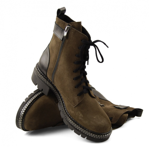 Laura Messi 2508 brązowe skórzane trapery Laura Messi 2508 brązowe skórzane trapery